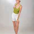 Off White Linen Shorts - ELLY