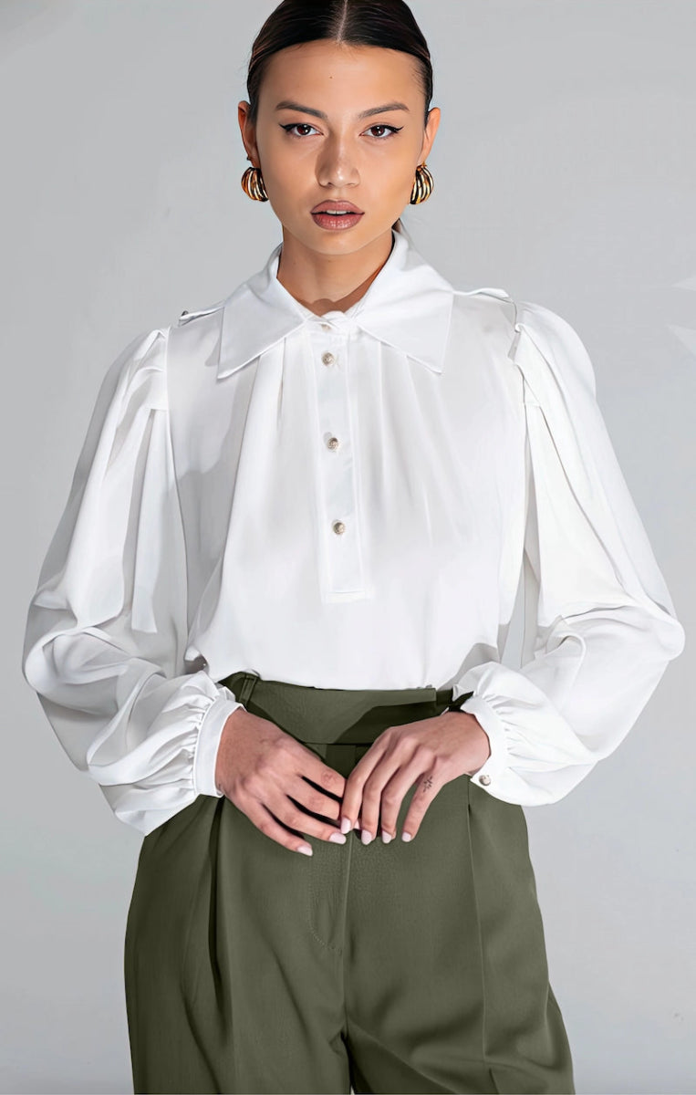 Pantaloni Pinces Gamba Verde - ELLY