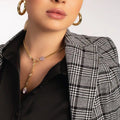 Pearl baroque stone necklace featuring an 18 karat gold plated chain