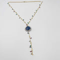 18-karat gold-plated chain necklace adorned with sparkling crystal ornaments and zircon stone - ELLY