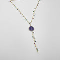 18-karat gold-plated chain necklace adorned with sparkling crystal ornaments and zircon stone - ELLY