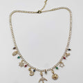 18-karat gold-plated necklace adorned with sparkling crystal and zircon ornaments, as well as colored crystal stones - ELLY