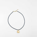 18 karat gold plated necklace featuring beads and a striking Japanese pearl pendant - ELLY