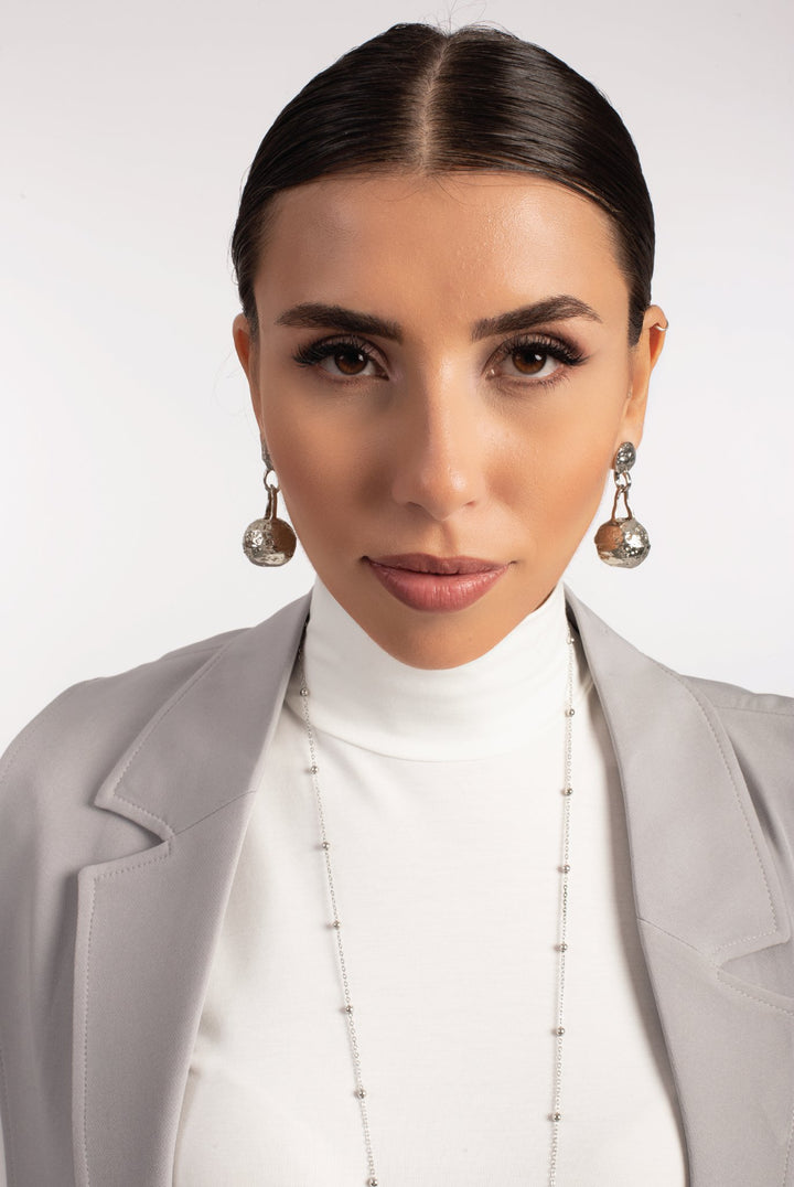 18 karat silver plated copper earrings - ELLY