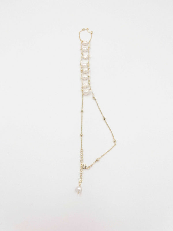 18k gold-plated bracelet with mother of pearl ornaments - ELLY