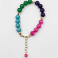 Agate and Turquoise Stone Bracelet, gold plated 18 karat - ELLY