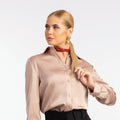 Beige Classic Satin Shirt - ELLY