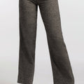 Black and White Herringbone Woven Trousers - ELLY