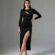 Black Long Sleeve Dress - ELLY