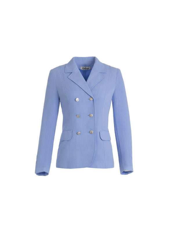 Blue Linen Blazer - ELLY