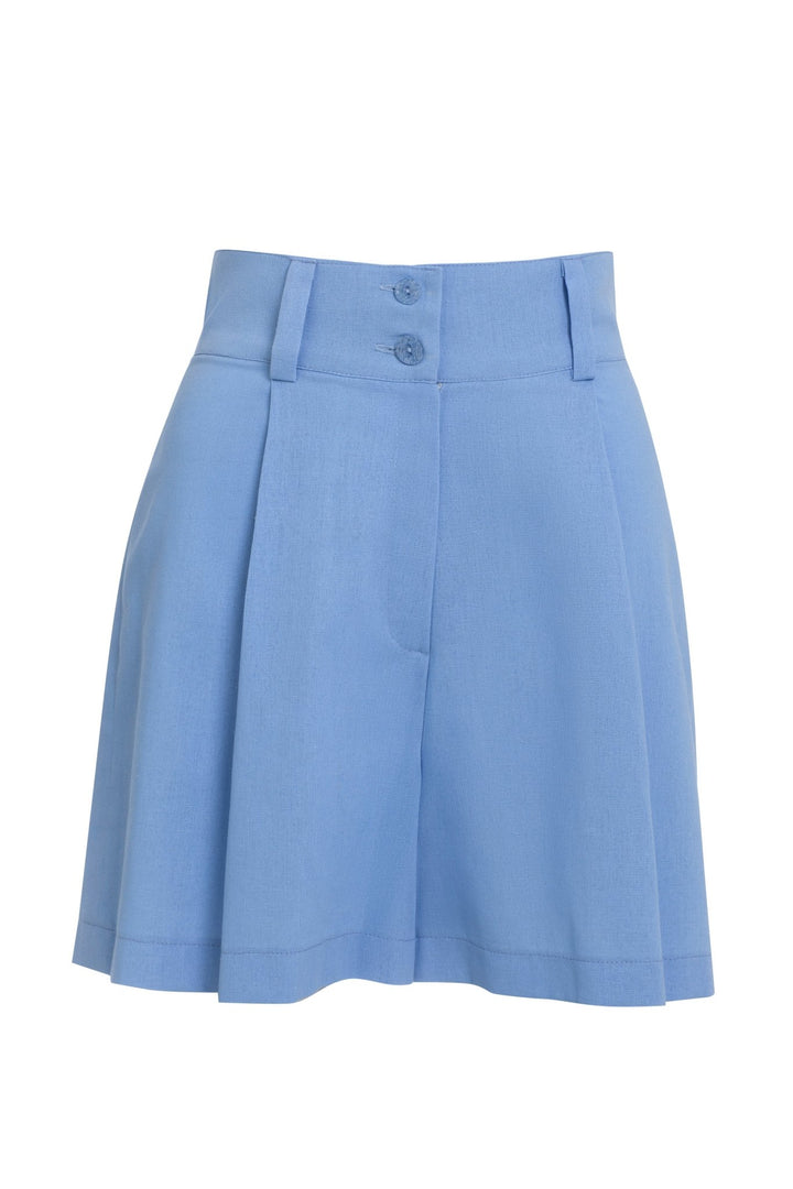 Blue Linen Shorts - ELLY