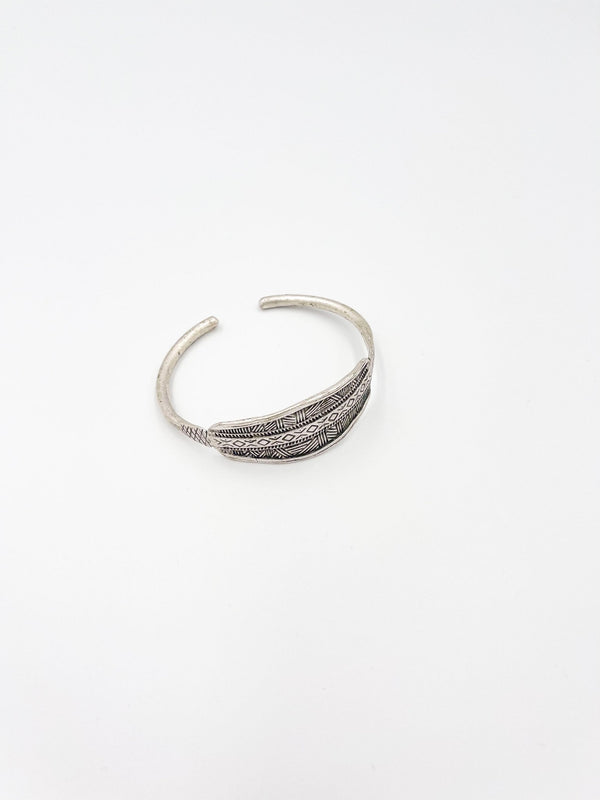 Copper bracelet coated in silver rhodium - ELLY