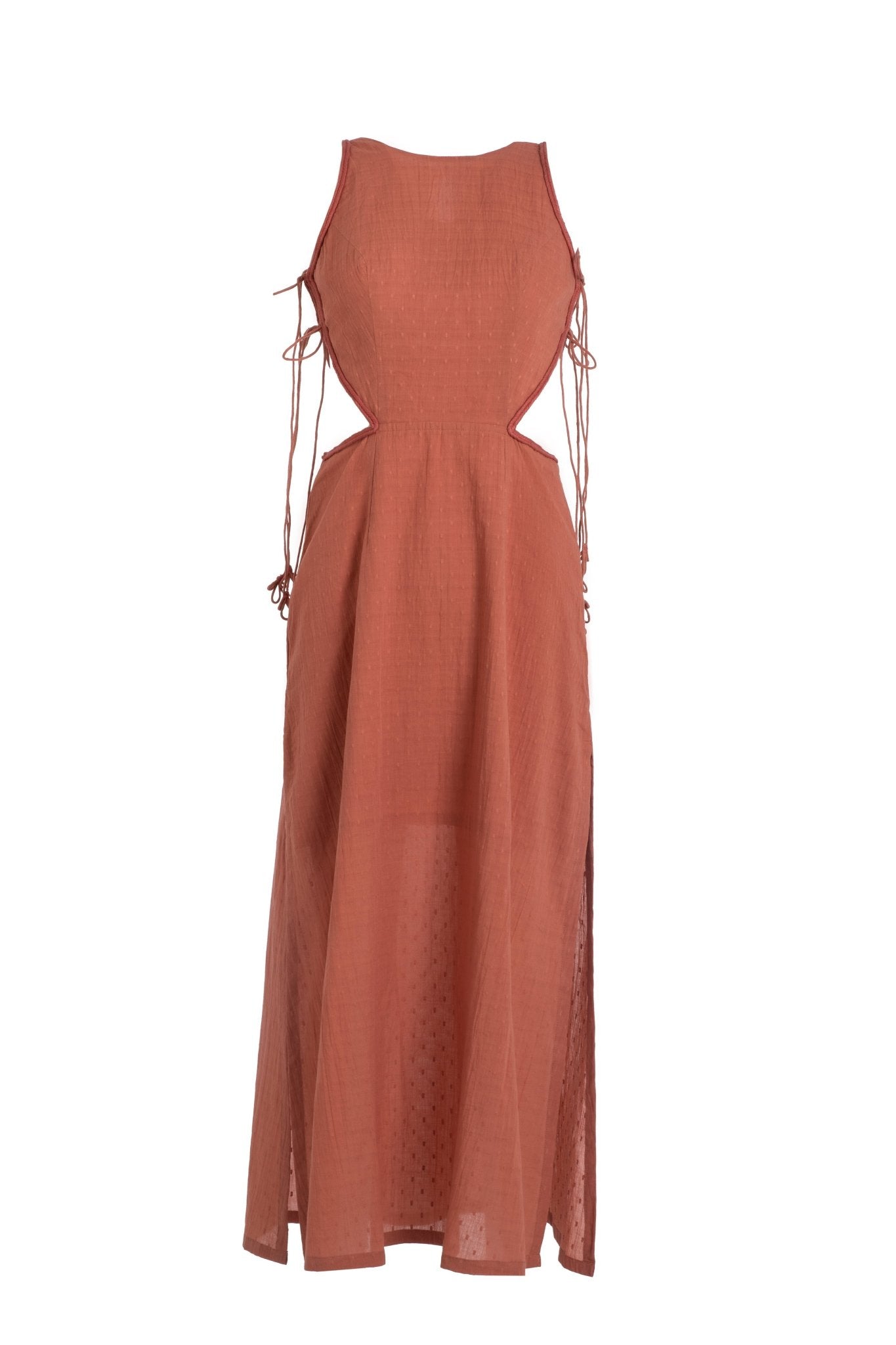 Cord Straps Beetroot Purple Dress - ELLY