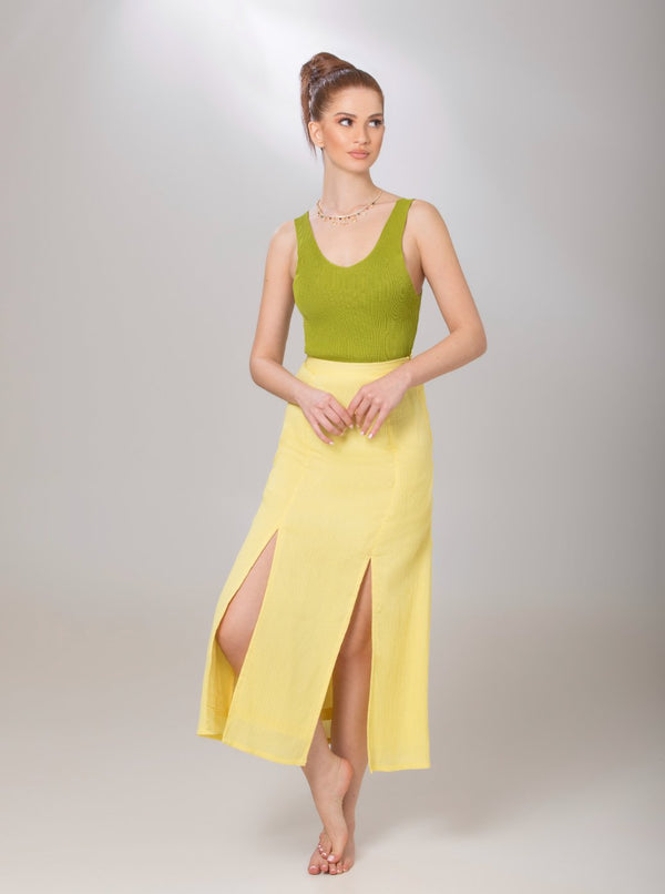 Empire Yellow Long Skirt - ELLY