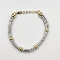 Genuine leather bracelet, fastened with an 18-karat gold-plated brass buckle - ELLY