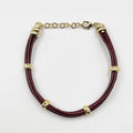 Genuine leather bracelet, fastened with an 18-karat gold-plated brass buckle - ELLY