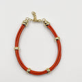 Genuine leather bracelet, fastened with an 18-karat gold-plated brass buckle - ELLY