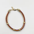 Genuine leather bracelet, fastened with an 18-karat gold-plated brass buckle - ELLY