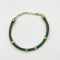 Genuine leather bracelet, fastened with an 18-karat gold-plated brass buckle - ELLY