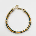 Genuine leather bracelet, fastened with an 18-karat gold-plated brass buckle - ELLY