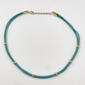 Genuine leather choker, fastened with an 18-karat gold-plated brass buckle - ELLY