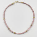 Genuine leather choker, fastened with an 18-karat gold-plated brass buckle - ELLY