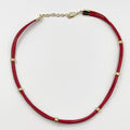 Genuine leather choker, fastened with an 18-karat gold-plated brass buckle - ELLY