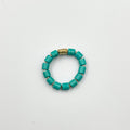 Gold plated 18 karat lab colored stone ring - ELLY