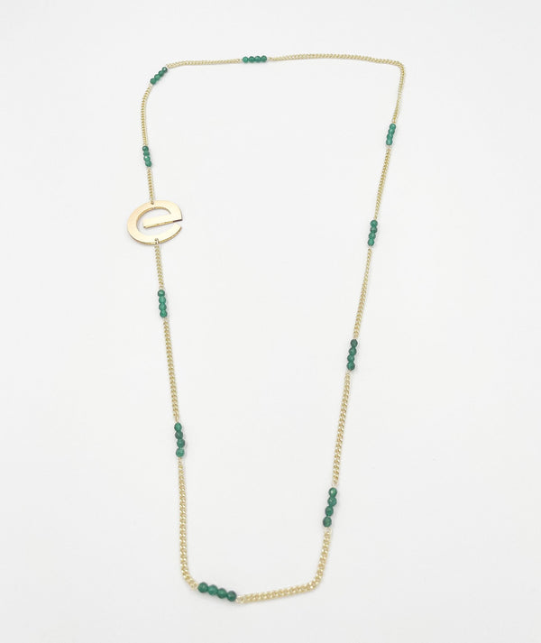 Green Crystal Ornaments 18K Gold Plated ELLY Necklace - ELLY