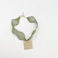 Green Fil Metallic necklace with 18 Karat gold plated brass chain - ELLY