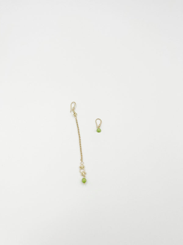 Green Ornament 18-Karat Gold-Plated Brass Earrings - ELLY