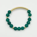 Green Volcano Stones with 18 Karat Gold Plated Brass Bracelet - ELLY