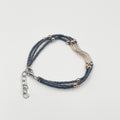 Hematite beads bracelet featuring rhodium-coated metal in three elegant colors - ELLY
