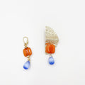Jade Earrings with moonlight stone, gold plated 18 karat - ELLY