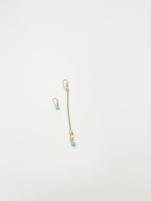 Light Blue Ornament 18-Karat Gold-Plated Brass Earrings - ELLY