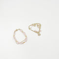Pink Double Bracelets with Beads and Ornaments Featuring 18-Karat Gold-Plated Brass - ELLY