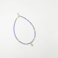 Purple Beaded Necklace with 18-Karat Gold-Plated Brass Ornaments - ELLY