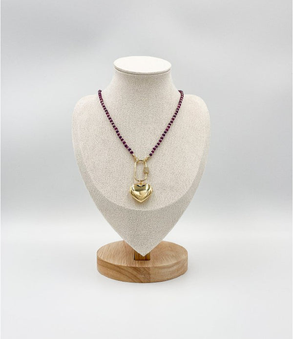 Purple Crystal Ornaments 18K Gold Plated ELLY Necklace - ELLY