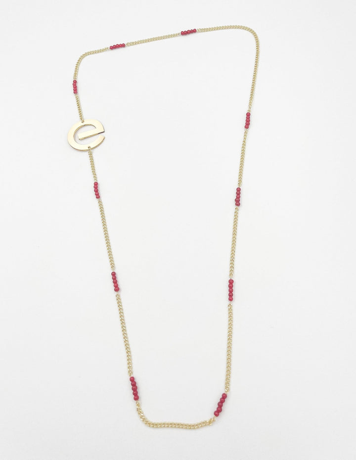 Red Crystal Ornaments 18K Gold Plated ELLY Necklace - ELLY