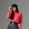 Red High Neck Sweater - ELLY
