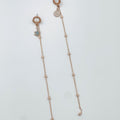 Rose gold rhodium coated metal earrings with zircon motif - ELLY