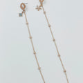 Rose gold rhodium coated metal earrings with zircon motif - ELLY