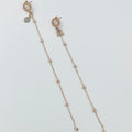 Rose gold rhodium coated metal earrings with zircon motif - ELLY