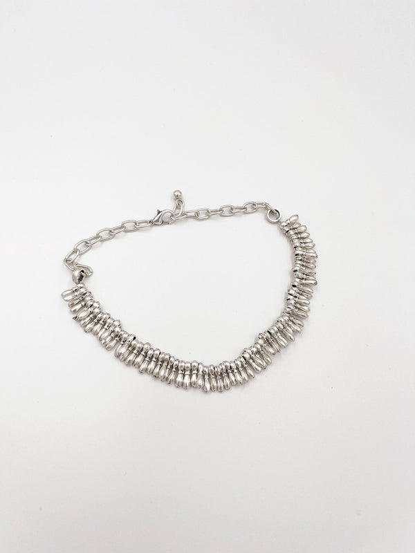 Silver plated brass anklet - ELLY