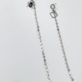 Silver rhodium coated metal earrings with zircon motif - ELLY