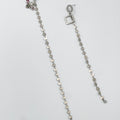 Silver rhodium coated metal earrings with zircon motif - ELLY