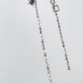 Silver rhodium coated metal earrings with zircon motif - ELLY