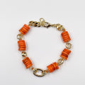 Stunning bracelet, featuring an 18-karat gold-plated chain and gorgeous colored nacre stone - ELLY