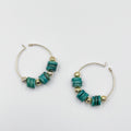 Stunning earrings, featuring an 18-karat gold-plated chain and gorgeous colored nacre stone - ELLY