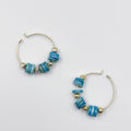 Stunning earrings, featuring an 18-karat gold-plated chain and gorgeous colored nacre stone - ELLY